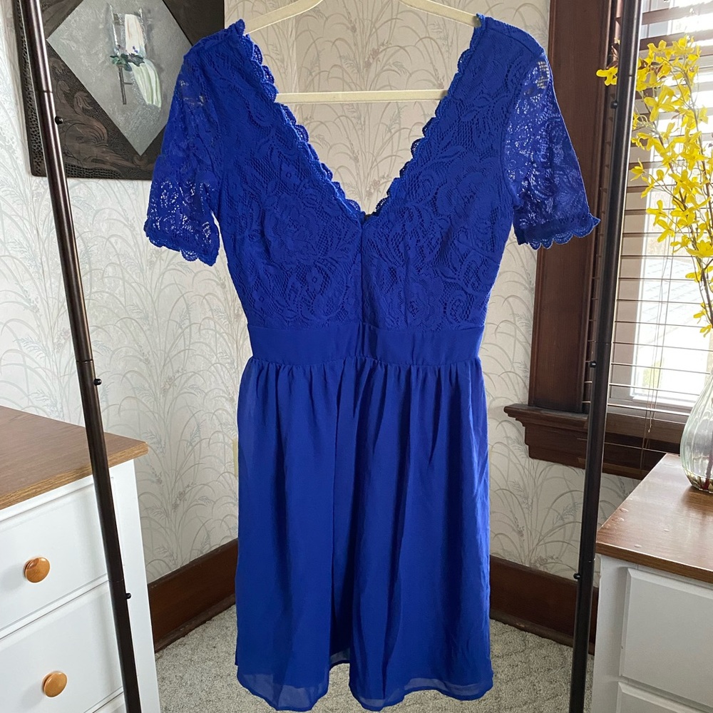 Blue lace dress